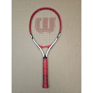 Tennis Wilson Federer 25 Tennis Racquet 3-7/8 L00 Red Black And White